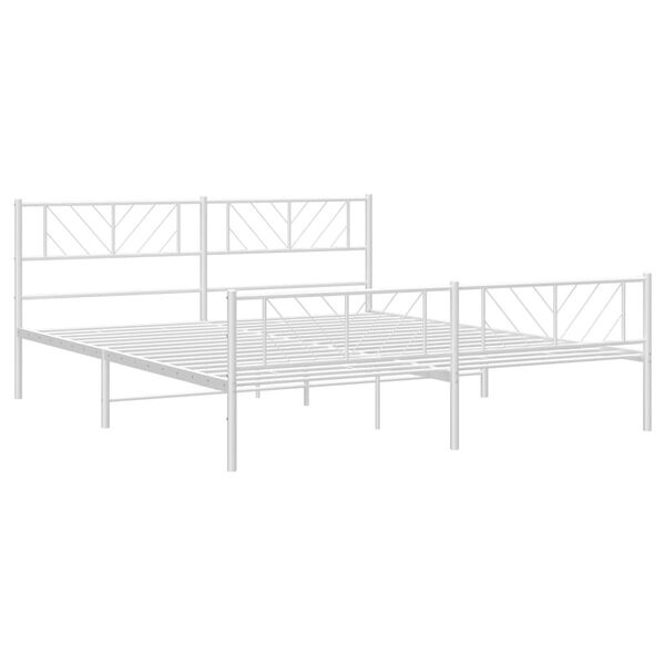 vidaXL Estructura cama sin colch&oacute;n con estribo metal blanco 183x213 cm