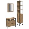 vidaXL Juego de muebles de ba&ntilde;o 3 uds. Roble artisan