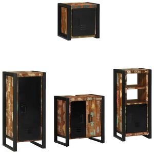 vidaXL Juego de muebles de ba&ntilde;o 4 pcs Madera s&oacute;lida recuperada