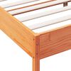 vidaXL Cama sin colch&oacute;n madera maciza de pino marr&oacute;n cera 160x200 cm