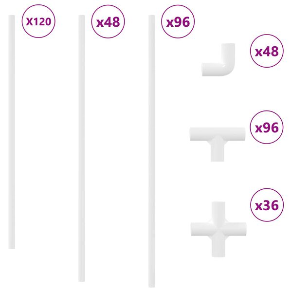 vidaXL Tubo de PVC 12 pcs 12,2 x 1,8 x 500 mm PP, PE