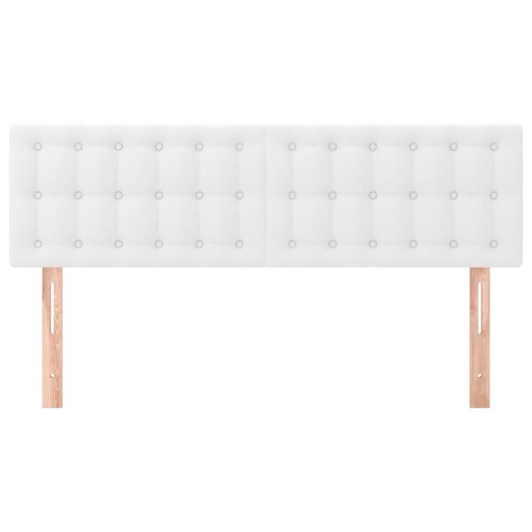 vidaXL Cabeceros cuero sint&eacute;tico blanco 144x5x78/88 cm