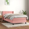 vidaXL Cama box spring con colch&oacute;n terciopelo rosa 90x190 cm