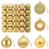 vidaXL Juego de bolas navide&ntilde;as 75 uds. Dorado 6 cm Poliestireno