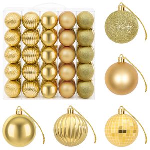 vidaXL Juego de bolas navide&ntilde;as 75 uds. Dorado 6 cm Poliestireno