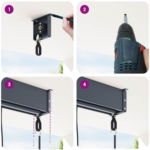 vidaXL Estor enrollable Rayado Antracita 200 x 250 cm Tela y Aluminio