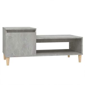 vidaXL Mesa de centro madera contrachapada gris hormig&oacute;n 100x50x45 cm
