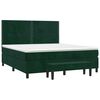 vidaXL Cama box spring con colch&oacute;n terciopelo verde oscuro 160x200 cm