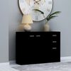 vidaXL Aparador de madera contrachapada negro 105x30x75 cm