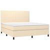 vidaXL Cama box spring con colch&oacute;n tela color crema 160x200 cm