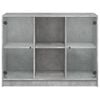 vidaXL Aparador madera de ingeniería gris hormigón 102x37x75,5 cm
