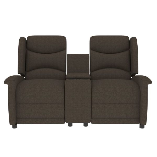 vidaXL Sillón de masaje reclinable 2 plazas con portavasos marrón