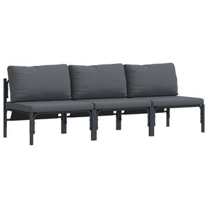 vidaXL Muebles de Exterior con cojín con almohada Antracita Acero
