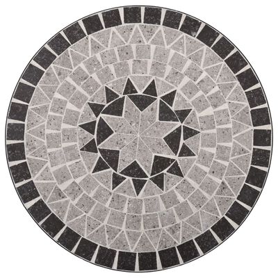 vidaXL Set de mesa y sillas de bistró 3 pzas con mosaico cerámica gris