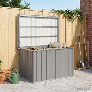 vidaXL Caja de almacenaje para jard&iacute;n gris 109x67x65 cm