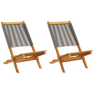 vidaXL Sillas de jard&iacute;n 2 uds madera maciza acacia polipropileno gris
