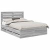 vidaXL Estructura de cama Gris Sonoma 150 x 200 cm Madera Ingenieril