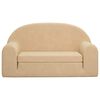 vidaXL Sof&aacute; cama infantil 2 plazas felpa suave crema