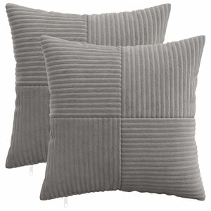 vidaXL Funda de almohada 2 pcs ALMELO Gris Claro 30 x 30 cm pana