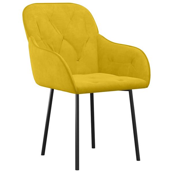 vidaXL Sillas de comedor 2 unidades terciopelo amarillo