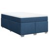 vidaXL Cama box spring con colchón tela azul 120x200 cm