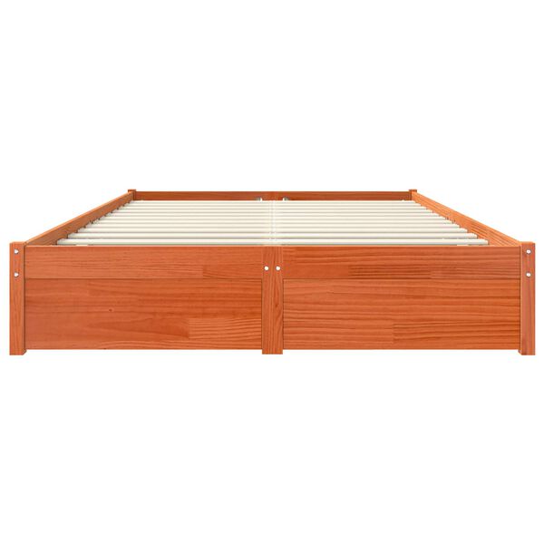 vidaXL Estructura de cama Marr&oacute;n cera 140 x 200 cm