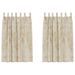 vidaXL Cortinas de Terciopelo 2 uds. Crema 175 x 140 cm Terciopelo
