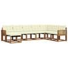 vidaXL Conjunto de sof&aacute;s de exterior 8 uds. Natural y Crema