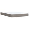 vidaXL Cama box spring con colch&oacute;n tela gris taupe 140x190 cm