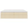 vidaXL Cama con almacenamiento y colch&oacute;n Crema 180 x 200 cm Poli&eacute;ster