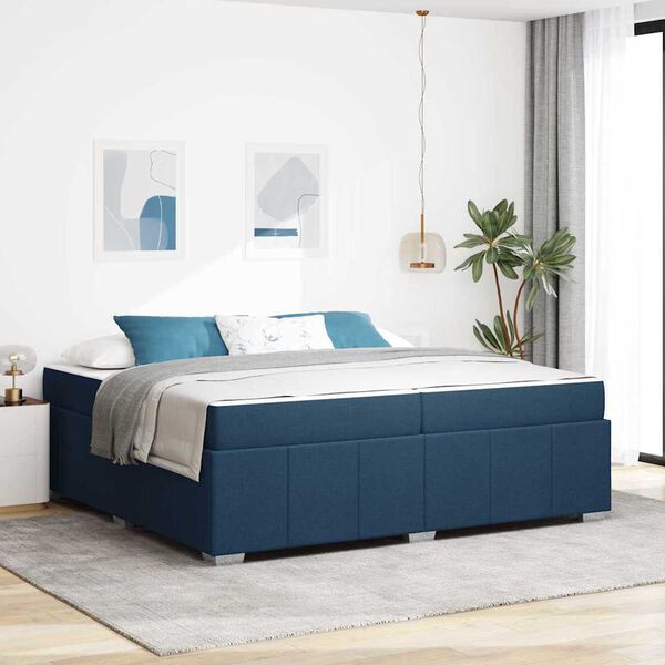 vidaXL Estructura de cama con colch&oacute;n Azul 200 x 200 cm tela