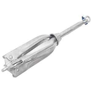 vidaXL Ancla plegable hierro fundido galvanizado caliente plata 12 kg