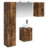 vidaXL Juego de Muebles de Ba&ntilde;o 5 pcs Roble Ahumado
