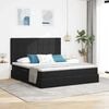 vidaXL Cama con tira de luces LED Negro 200 x 200 cm Terciopelo