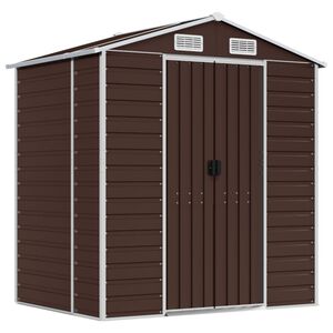 vidaXL Cobertizo de jard&iacute;n acero galvanizado marr&oacute;n 191x130x198 cm