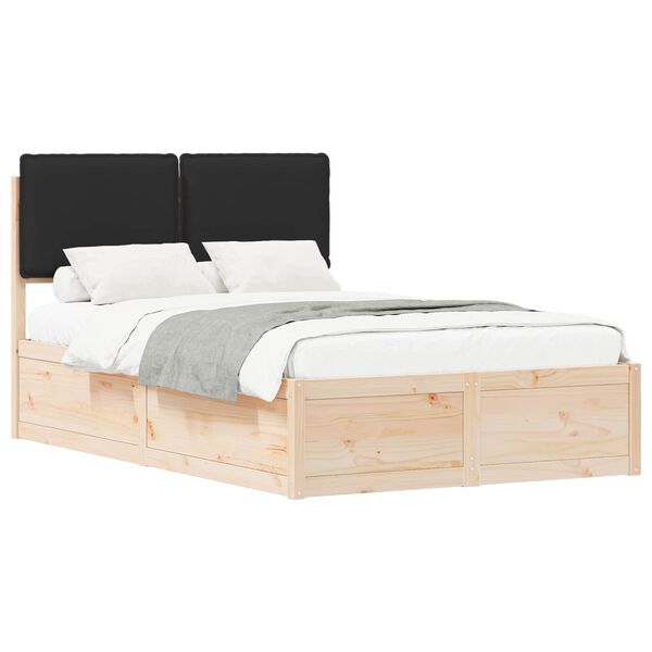vidaXL Estructura de Cama con Cabecera Tapizada Negro 120 x 200 cm