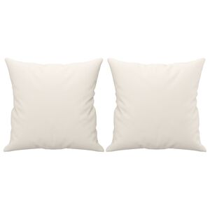 vidaXL Cojines decorativos 2 uds cuero sint&eacute;tico crema 40x40 cm