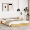 vidaXL Estructura de cama sin colch&oacute;n 135x190 cm madera maciza roble