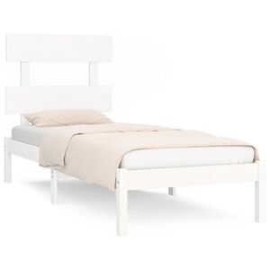 vidaXL Estructura de cama madera maciza de pino blanca 90x200 cm