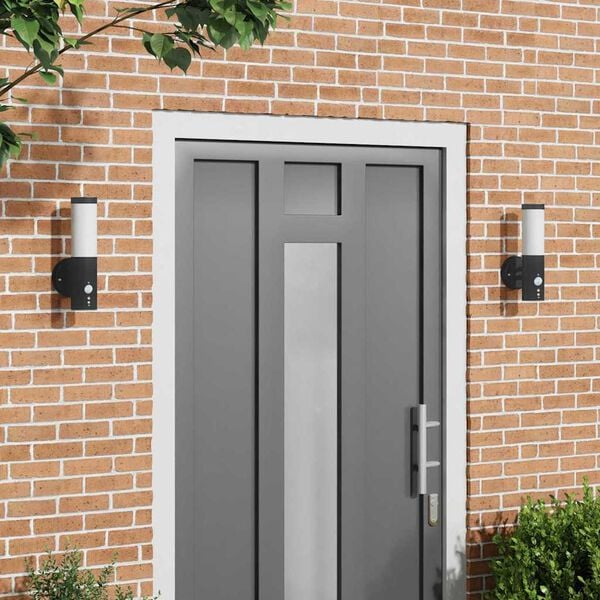 vidaXL Luz de pared exterior 2 pcs Negro 15 x 7,5 x 33 cm
