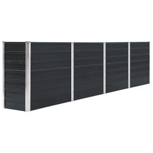 vidaXL Jardinera elevada acero galvanizado gris antracita 320x40x77 cm