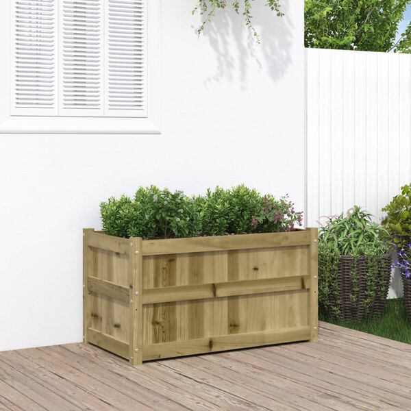 vidaXL Jardinera de madera de pino impregnada 90x50x50 cm