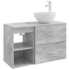 vidaXL Juego de muebles de ba&ntilde;o 2 uds. Gris Hormig&oacute;n