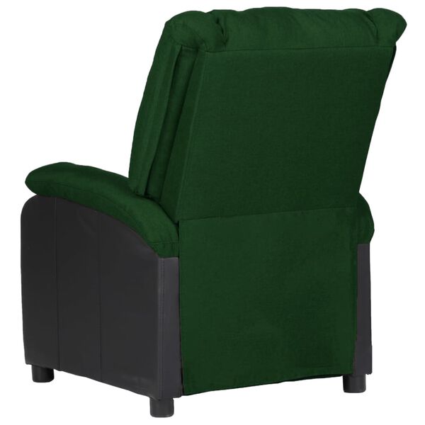 vidaXL Sillón de masaje de cuero sintético y tela verde
