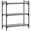 vidaXL Librer&iacute;a 3 estantes madera ingenier&iacute;a gris Sonoma 80x30x86 cm