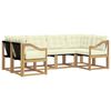 vidaXL Conjunto de sof&aacute;s de exterior 6 uds. Blanco y Crema