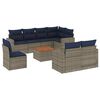 vidaXL Set de sof&aacute;s de jard&iacute;n 9 pzas con cojines rat&aacute;n sint&eacute;tico gris