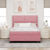 vidaXL Cama tipo Box Spring con cabecera Rosa 140 x 190 cm Terciopelo