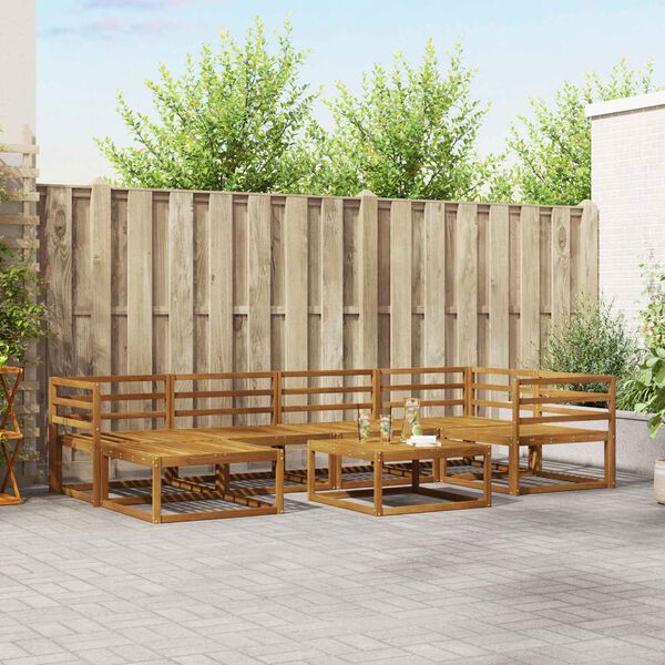 vidaXL Conjunto de sof&aacute;s de exterior 7 pcs Natural