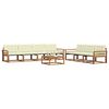 vidaXL Conjunto de sof&aacute;s de exterior con coj&iacute;n 8 pcs Natural y Crema